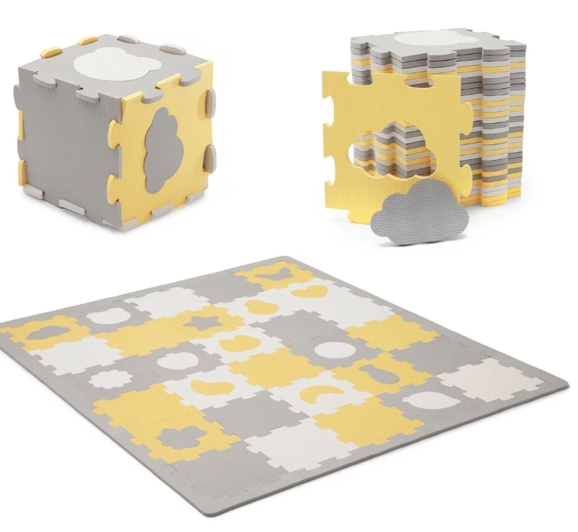 Kinderkraft Schaumstoffmatte – Puzzelmatte LUNO SHAPES Yellow
